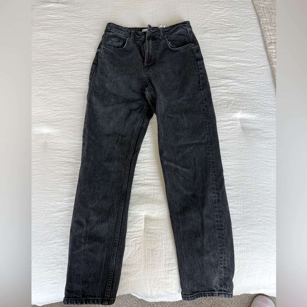 ZARA Black Denim Straight Jeans